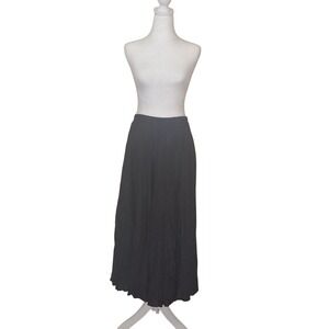 Vintage Savannah 100% Silk Black Broomstick Crinkle Maxi Skirt Sz 1x Whimsygoth